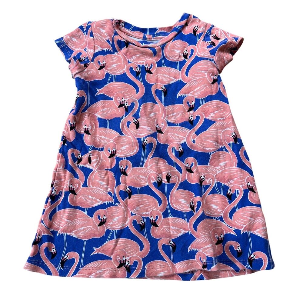 Sleep-No-More.com 100% Cotton Girl Dress Flamingo AOP Size 12-18M